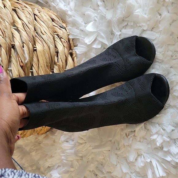 Charles by charles david peep toe socks heeled boots - Picture 4 of 11